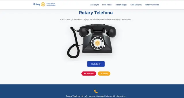 Rotary Telefonu — Çark ile Bağış Kampanyası